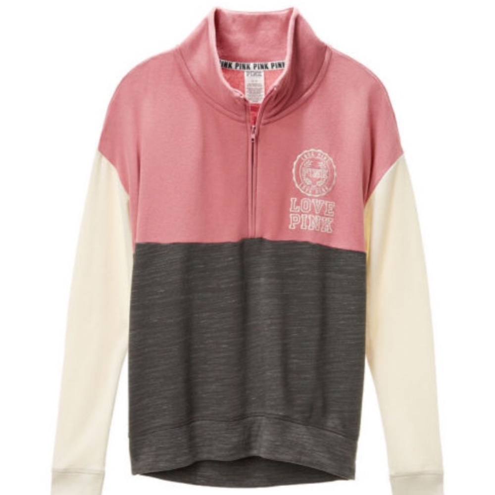 3/4 zip PINK sweatshirt